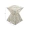 19" Multi Mussel Shells & Wood Contemporary Accent Table